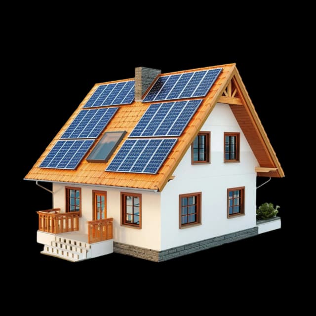 Maison 3D avec panneaux solaires